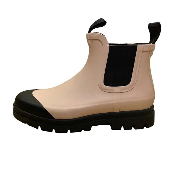 Everlane Women’s Pink & Black Rubber Chelsea Pull-On Lug Sole Ankle Boots Size 8 - Picture 4 of 11